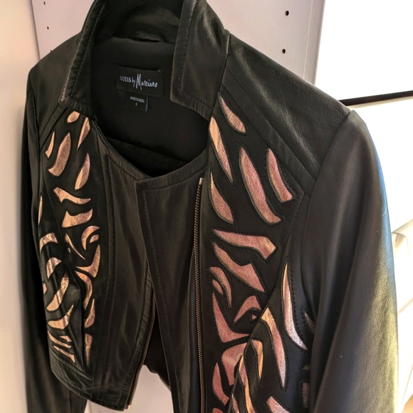 Guess By Marciano Women's Jacket Black & Gold - Picture 2 of 6